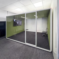 Cabines de conférence privées insonorisées pour 8 personnes, aménagées pour bureau, avec mobilier amovible