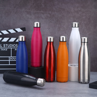 Termo Personalizado de Acero Inoxidable 304 para Uso Transfronterizo, Tapa Totalmente de Acero, Color Sólido, Portátil para Exteriores, Deportivo, con Forma de Bala y Boca Ancha