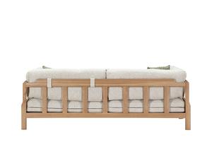 Phòng khách ghế sofa đặt rắn tro gỗ sồi khung futon bọc đầy khả năng phục hồi bọt biển phòng khách đồ nội thất bằng gỗ - Product Image 3