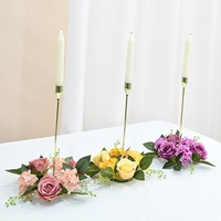 Bougeoir élégant en forme de guirlande artificielle de 20cm pour les mariages, Pâques, Noël, Halloween, décorations de table de fête