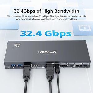 <span class=keywords><strong>Commutateur</strong></span> <span class=keywords><strong>KVM</strong></span> <span class=keywords><strong>DisplayPort</strong></span> 8K MT-VIKI 4 entrées 1 sortie DP1.4 avec 4 ports USB 3.0 - Product Image 2