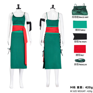Disfraz de Cosplay de Zoro de One Piece para Mujer, Cinturón Verde y Rojo, Traje de Anime para Juego de Roles, Verano 2024 - Product Image 4