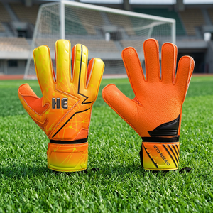 Gants de gardien de but de football en latex allemand orange de qualité supérieure, design personnalisé, avec 4 mm de latex allemand sur la face avant et coupe négaative. - Product Image 3