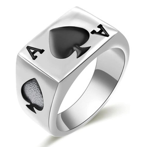 Anillo de As de Espadas Dorado, Joyería Hip Hop para Hombre, Chapado en Oro, Anillo de Uso Diario, Modelo T0133 - Product Image 2