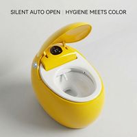 WC intelligent en forme d'œuf, toilettes modernes ovales intelligentes avec lumière LED, télécommande, siège chauffant, articles sanitaires en gros