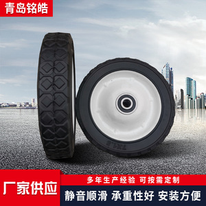 White <b>Plastic</b> Iron <b>Wheel</b> 7X1.5 Solid Rubber Caster Silent Operation Industrial Use - Product Image 5