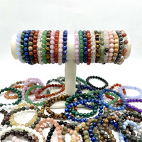 Vente en gros 8mm de pierre ronde de cristal de pierres précieuses de cristal de perle Bracelet élastique de bijoux Chakras Bracelets pour des cadeaux