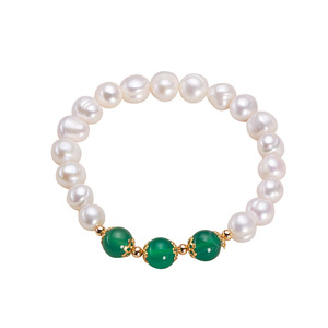 Pulsera de Perlas de Ágata de Lago de Montaña de Zhuji, Hecha a Mano con Hilo Elástico, 8 mm, Pulsera de Perlas de Agua Dulce, Pulsera de Moda - Product Image 5