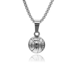 Stainless Steel <b>Basketball</b> Pendant Necklace Men's Fashion Jewelry <b>Gift</b> Sport Theme Chain Accessory Sp925 - Product Image 1
