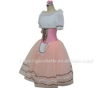 Robe de danse pour filles Ballerina Giselle Dancing One Piece Floral Ballet Tutus Swing Dress Pink Giselle Costume Ballet Long Dress