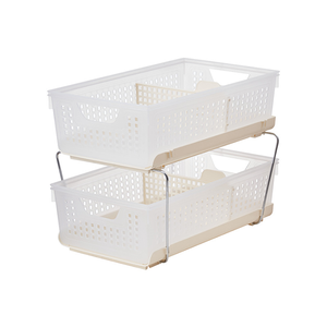 Blanc 2 niveaux cuisine salle à manger salle de bain organisateur plateau tiroir coulissant/<span class=keywords><strong>sous</strong></span>-évier stockage et organisation - Product Image 6