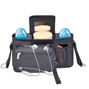 Sac de rangement pour poussette BSCI, organisateur suspendu pour couches de bébé, sac de poussette personnalisé avec porte-gobelets chauffants pour couches de bébé - Product Image 1