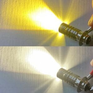 Phare de moto LED transfrontalier le plus vendu, type « Fish Eye » et « Small Steel Cannon » P15D H6, bicolore jaune et blanc, électrique - Product Image 3