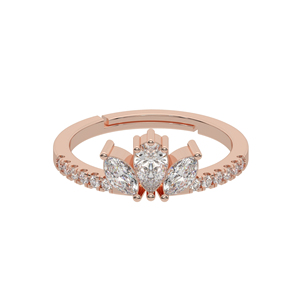 Hermoso Anillo de Compromiso de Plata de Ley 925 con Oro Rosa y Brillante Piedra de Diamante para Fiesta y Aniversario, Regalo de Boda - Product Image 4