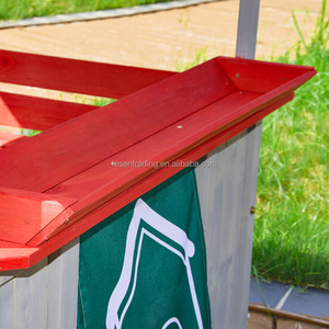 Cocina de Juguete de Madera Ecológica Premium para Exteriores, Banco Convertible, Techo Rojo, Fregadero, Estufa de Juguete - Casa de Juegos para Niños de 3 a 8 Años - Product Image 3