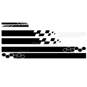 Juego de 6 pegatinas para coche, diseño de rayas de carreras, para puerta lateral, capó, espejo retrovisor, decoración de carreras - Product Image 5