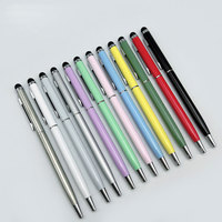 Bolígrafo de metal con logotipo personalizado para bolígrafo Stylus, pantalla táctil de aluminio de 1,0mm para teléfono móvil, regalo promocional personalizado