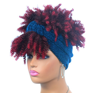 Perruques à bandeau bouclées crépues <span class=keywords><strong>pour</strong></span> femmes noires, boucles <span class=keywords><strong>afro</strong></span>, perruques blondes avec <span class=keywords><strong>foulard</strong></span>, perruque cosplay bouclée naturelle, <span class=keywords><strong>cheveux</strong></span> synthétiques - Product Image 5