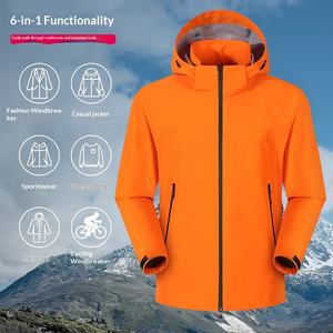 Veste bomber à capuche trois-en-un personnalisée unisexe, streetwear, motif cœur, coupe-vent, imperméable, pour l'extérieur - Product Image 2