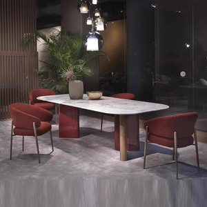 Silla de Comedor Moderna y Sencilla VL de Terciopelo de <span class=keywords><strong>Cordero</strong></span> con Reposabrazos, Silla de Diseño Informal para Restaurante y Ocio - Product Image 4