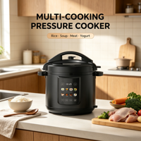 Cuisinière électrique multifonctionnelle 8-en-1 en acier inoxydable 6L avec affichage numérique LED et contrôle à une touche antiadhésif