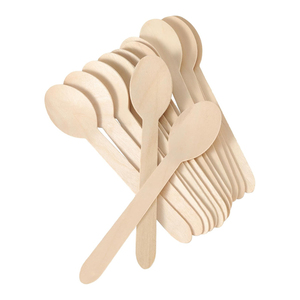 <span class=keywords><strong>Set</strong></span> di posate in legno, 300 pezzi di posate usa e getta da 14 cm, forchette, coltelli e cucchiai in legno, adatti per feste, campeggio, picnic, matrimoni - Product Image 4
