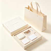 Boîte en carton ondulé rigide personnalisée avec logo, étui circulaire en plastique pour aligneur, avec pochette plate, étiquette et sac de vente au détail inclus dans le set