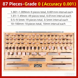 Sınıf 0 yüksek hassasiyetli paslanmaz çelik 50mm/100mm ölçer blok sürmeli kumpas mikrometre kalibrasyon için Set kalınlığı standartları - Product Image 5