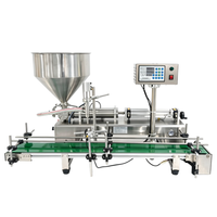 Machine de remplissage de bureau 100 ml pour pâtes, crèmes, yaourts, cosmétiques, jus, morceaux de fruits, eau pure et shampoing, avec convoyeur