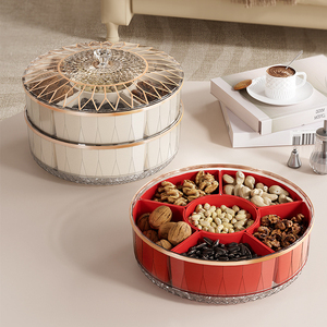 Organizador Giratorio para Comida, Aperitivos, Galletas y Especias, <span class=keywords><strong>Bandeja</strong></span> de Servicio Dividida, Contenedores de Fruta, <span class=keywords><strong>Nevera</strong></span>, Caja de Almacenamiento Dividida - Product Image 6