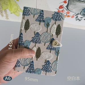 Cuaderno portátil con bordado de tela <span class=keywords><strong>A6</strong></span> de alto valor, diario A5, registro de trabajo, planificador para estudiantes, tamaño A3, encuadernación de costura de hilo de tapa dura - Product Image 1