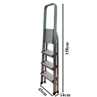 Échelle pliante en aluminium à 4 marches, large, antidérapante, avec main courante, confortable à utiliser, fabriquée sur mesure