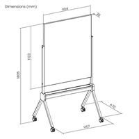 Tableau blanc mobile Surface en verre effaçable à sec double face Grand tableau blanc magnétique puissant avec roues pour bureau, salle de classe et maison