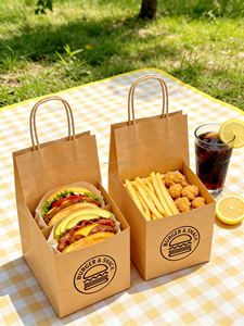 ファーストフードグレード段ボール包装バーガー生分解性と環境に優しい食品レストランカスタマイズ包装ボックス - Product Image 2