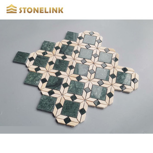 <span class=keywords><strong>Mosaico</strong></span> verde scuro misto Beige <span class=keywords><strong>pietra</strong></span> <span class=keywords><strong>naturale</strong></span> marmo Design cucina bagno piastrelle <span class=keywords><strong>mosaico</strong></span> per pavimento della parete - Product Image 2