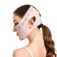 Bandeau amincissant pour le visage en polyester respirant de haute qualité, masque liftant le menton, réducteur de double menton