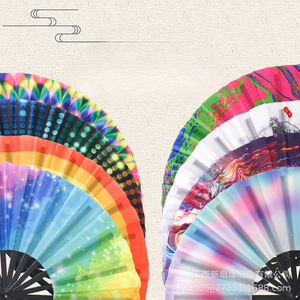 Grand éventail à main pliable en bambou et nylon personnalisé pour femmes/hommes-cadeau de danse de festival japonais, éventail d'artisanat personnalisé - Product Image 3