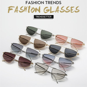 Custom Logo 2026 Fashion Luxury Triangle <b>Shades</b> <b>Sun</b> Glasses UV400 Metal Cat Eye Sunglasses for Women - Product Image 4