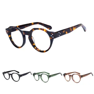 2024 yeni üretim toptan moda stil yuvarlak gözlük optik gözlük özel asetat çerçeve gözlük çerçeveleri