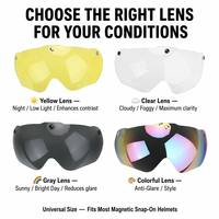Lensa Visor Pengganti Helm OEM 4 Jenis Abu-abu Kuning Bening Warna-warni Magnetik Snap-On Bersepeda Seluncur Cepat Grosir