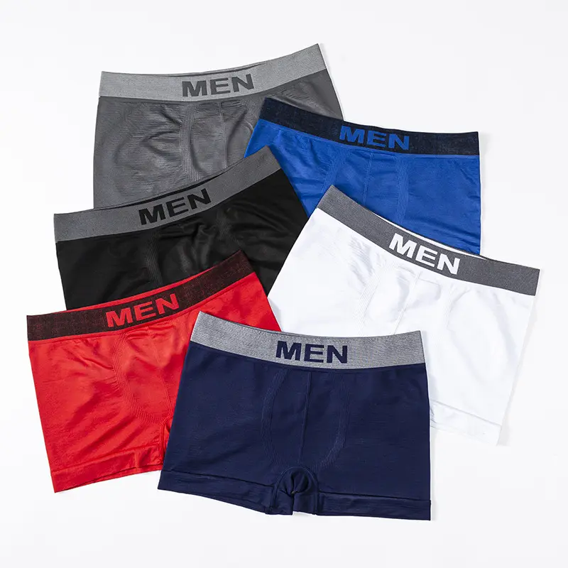 High quality Brand Men's Wholesale Cotton Stretch Underwear Boxer Shorts Open Fly Pouch Polyester Seamless Underwear