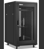 Kabinet Jaringan Lantai 18U 19-Inci, Rak Server Baja Karbon Cold-Rolled 600 X 800 X 978 mm