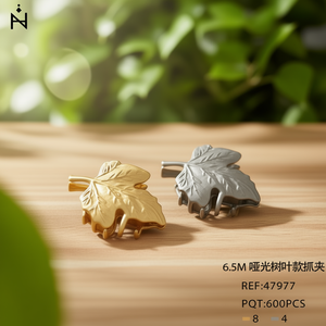 Pinza para el Cabello con Forma de Hoja de 6.5 cm, Acabado Mate, Accesorio para el Cabello - Product Image 2