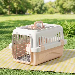 Cage de transport classique en plastique rigide respirant, approuvée par les compagnies aériennes, avec bouton, pour petits animaux et oiseaux - <span class=keywords><strong>Vente</strong></span> en gros pour animaleries - Product Image 3