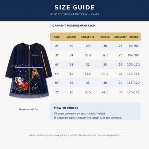 Vestido de Fiesta Navideño para Niñas, Tul Bordado con Santa Claus, Manga Larga, 100% Algodón, Azul Marino, para 2-7 Años, Personalizado OEM - Product Image 6