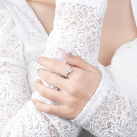Bague de fiançailles classique bijoux en argent Sterling 925 mariage diamant 1 carat Moissanite bague pour femme