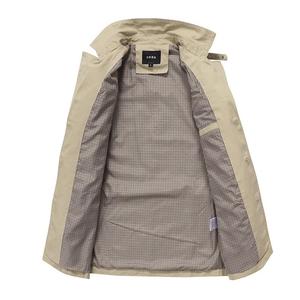 <span class=keywords><strong>Veste</strong></span> coupe-vent <span class=keywords><strong>mi</strong></span>-longue pour hommes, col montant, coton délavé, pardessus décontracté de la <span class=keywords><strong>saison</strong></span> d'hiver, vente en gros - Product Image 3