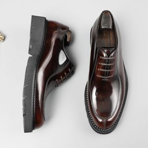 Zapatos Derby de Hombre de Lujo Personalizados, Nuevos, de Cuero Genuino, Modernos, con Punta Cuadrada, con Cordones, de Alta Gama, Pulidos, Versátiles, Elegantes y Transpirables - Product Image 1