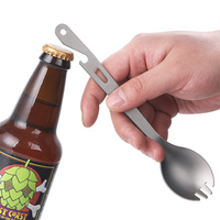 Accessoires de camping Camping Spork avec ouvre-bouteille léger extérieur dîner cuillère fourchette pour pique-nique en plein air Camping cuillère