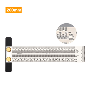 Regla de escala de agujero de corte de línea tipo T de alta precisión L-HT96, medidor de marcado de acero inoxidable para bricolaje, carpintería, carpintero - Product Image 6